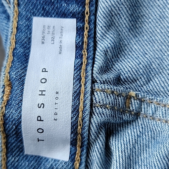 Topshop Plus Size Blue Editor Straight Leg Jeans Size 14 - Picture 5 of 8